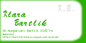 klara bartlik business card